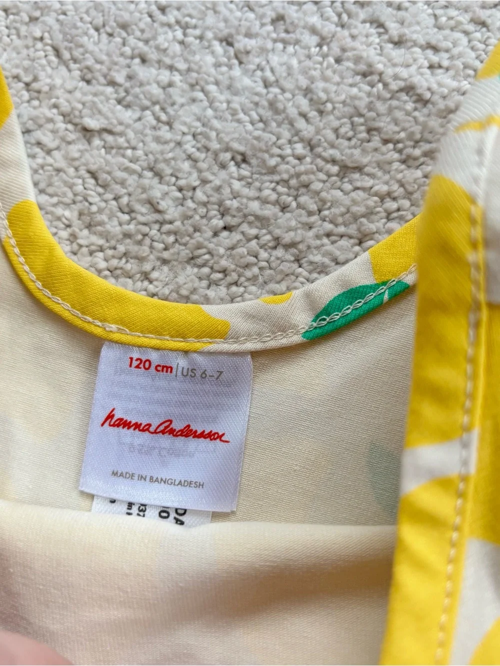 Hanna andersson Girls' Yellow Lemon Print Twirl Dress